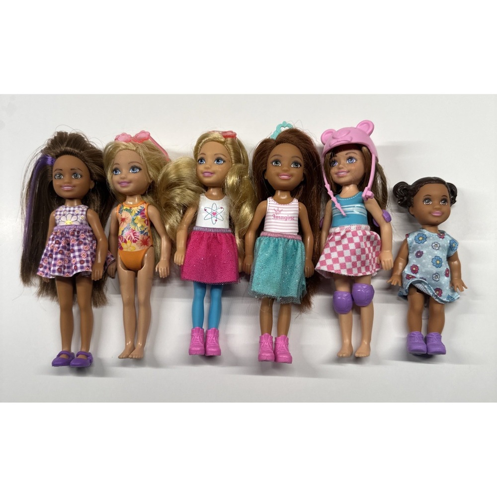 Matel Barbie Dolls Chelsea from Various Playsets Small Mini 5.50" Lot of 6
